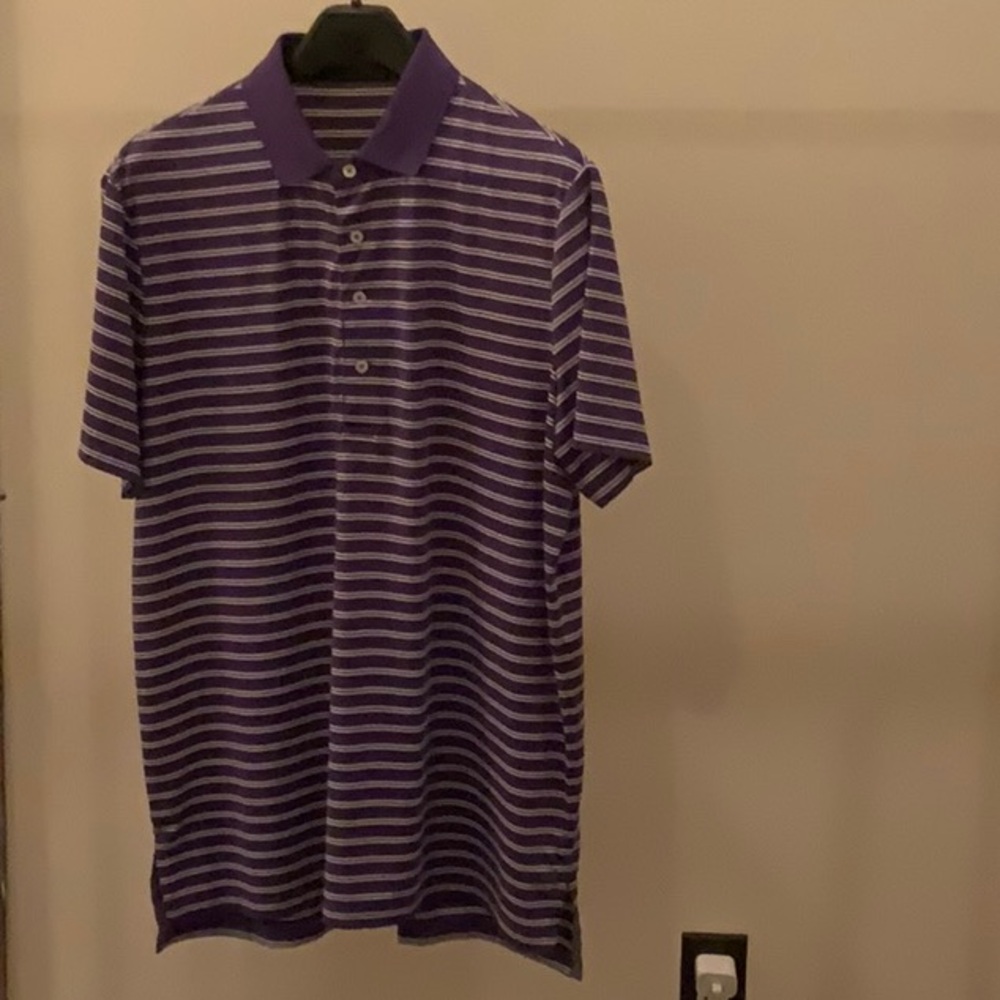 Men’s Ralph Lauren Purple Striped RLX Golf Polo Shirt